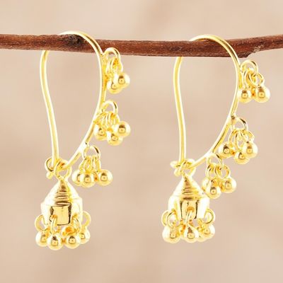 Alternate image for 22k Gold Plated Sterling Silver Chandelier Earrings Golden Music