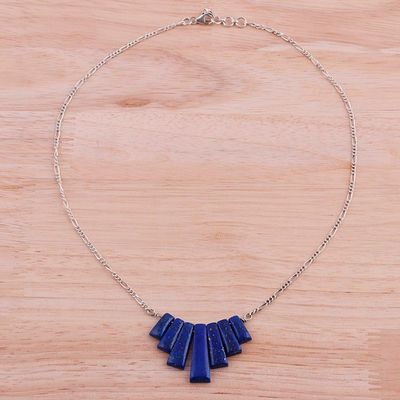 Alternate image for Lapis Lazuli Waterfall Pendant Necklace from India Trendy Blue