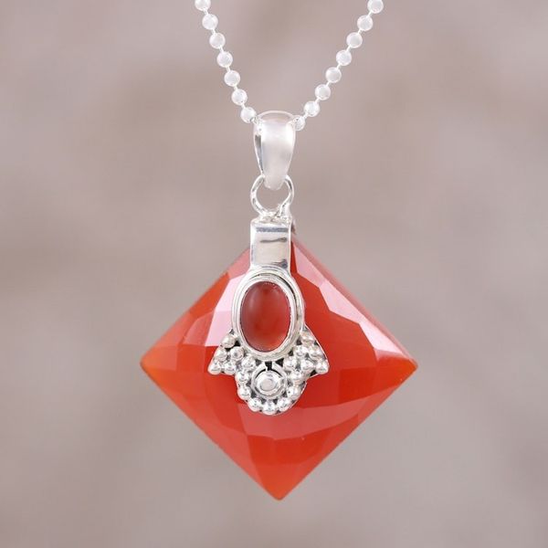 Alternate image for Carnelian Necklace from Indian Jewelry Collection Kolkata Scarlet
