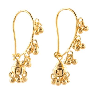 Alternate image for 22k Gold Plated Sterling Silver Chandelier Earrings Golden Music