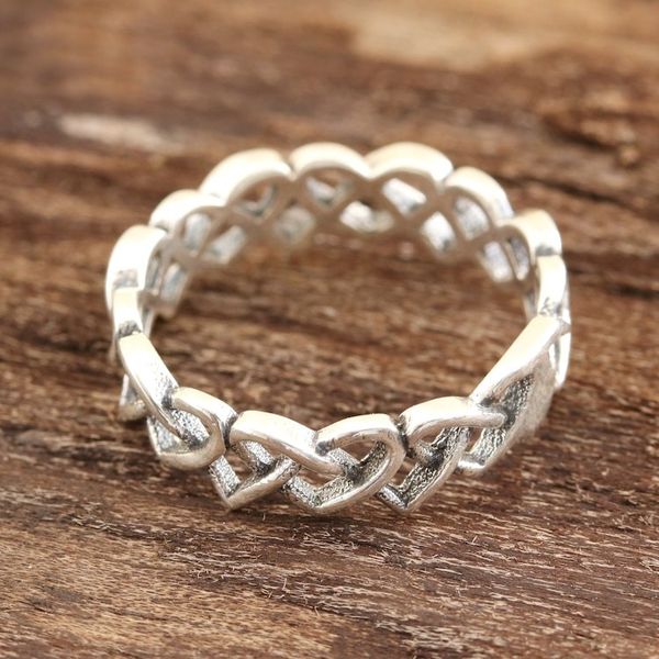 Alternate image for Celtic Heart Sterling Silver Band Ring from India Celtic Hearts