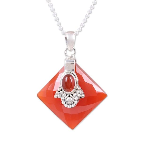Alternate image for Carnelian Necklace from Indian Jewelry Collection Kolkata Scarlet