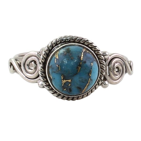 Alternate image for Sterling Silver and Blue Composite Turquoise Cocktail Ring Blue Attunement