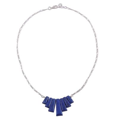 Alternate image for Lapis Lazuli Waterfall Pendant Necklace from India Trendy Blue