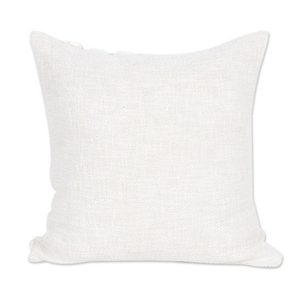 Alternate image for Pair of Cotton Cushion Covers with Ecru Embroidered Details Ecru Caresses