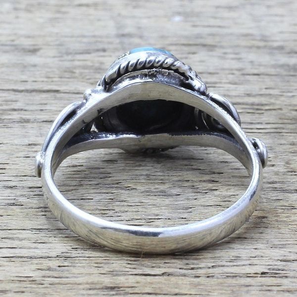 Alternate image for Sterling Silver and Blue Composite Turquoise Cocktail Ring Blue Attunement
