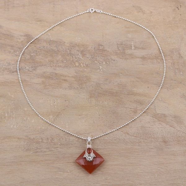 Alternate image for Carnelian Necklace from Indian Jewelry Collection Kolkata Scarlet