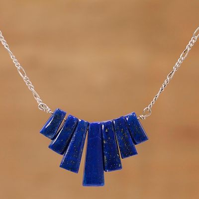 Alternate image for Lapis Lazuli Waterfall Pendant Necklace from India Trendy Blue