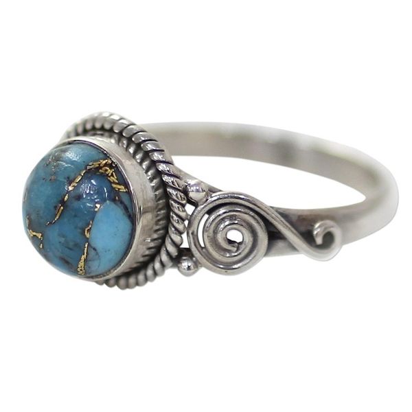 Alternate image for Sterling Silver and Blue Composite Turquoise Cocktail Ring Blue Attunement