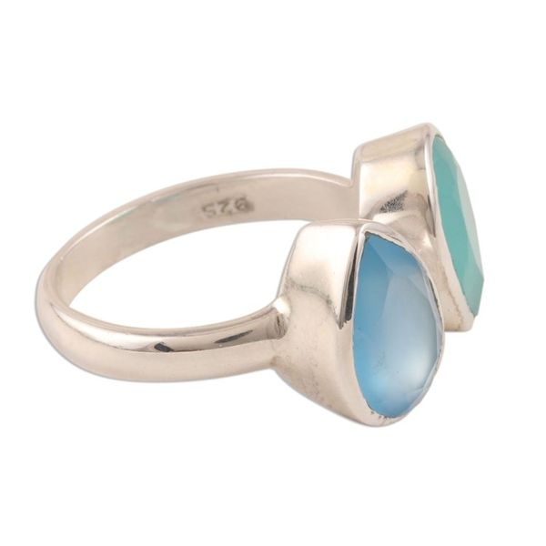 Alternate image for 4-Carat Teardrop Chalcedony Cocktail Ring from India Teardrop Sparkle