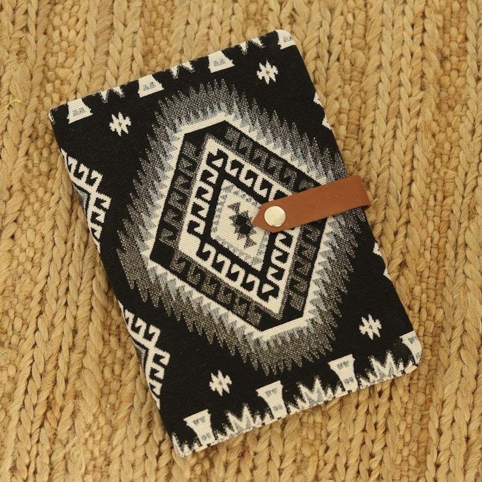 Woven Cotton Journal with Handmade Paper 'Solo Afternoon'