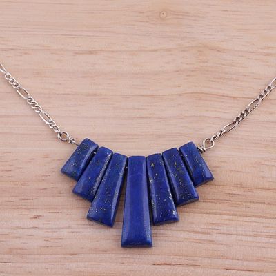 Alternate image for Lapis Lazuli Waterfall Pendant Necklace from India Trendy Blue
