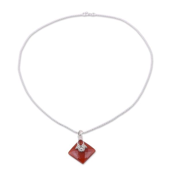 Alternate image for Carnelian Necklace from Indian Jewelry Collection Kolkata Scarlet