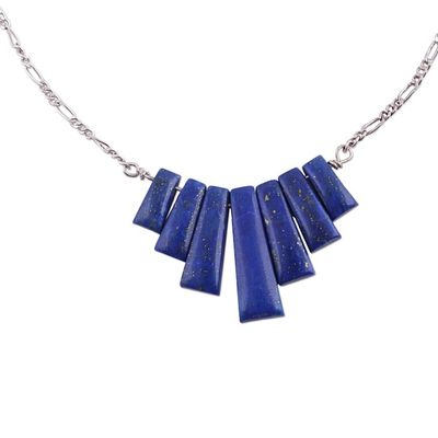 Alternate image for Lapis Lazuli Waterfall Pendant Necklace from India Trendy Blue