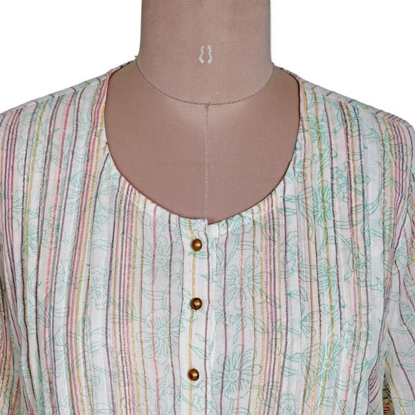 Alternate image for Cotton Blend Empire Waist Midi Dress with Tassels from India Extra Tropical