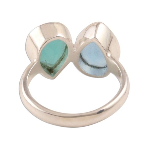Alternate image for 4-Carat Teardrop Chalcedony Cocktail Ring from India Teardrop Sparkle