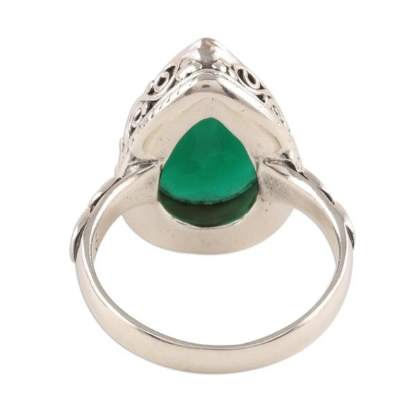 Alternate image for Glittering Green Onyx Cocktail Ring from India Glittering Verdant Drop