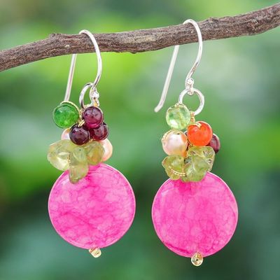 Alternate image for Gemstone Beaded Dangle Earrings Thai Joy