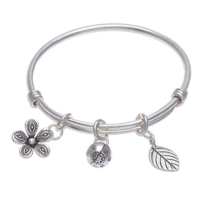 Alternate image for Sterling Silver Garden-Motif Charm Bracelet Garden Sounds