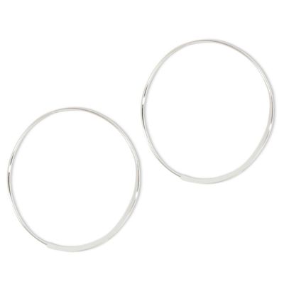 Alternate image for Artisan Crafted Sterling Silver Hoop Earrings Minimalist Cycle