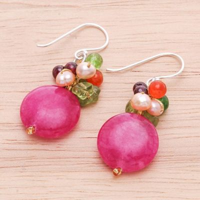 Alternate image for Gemstone Beaded Dangle Earrings Thai Joy