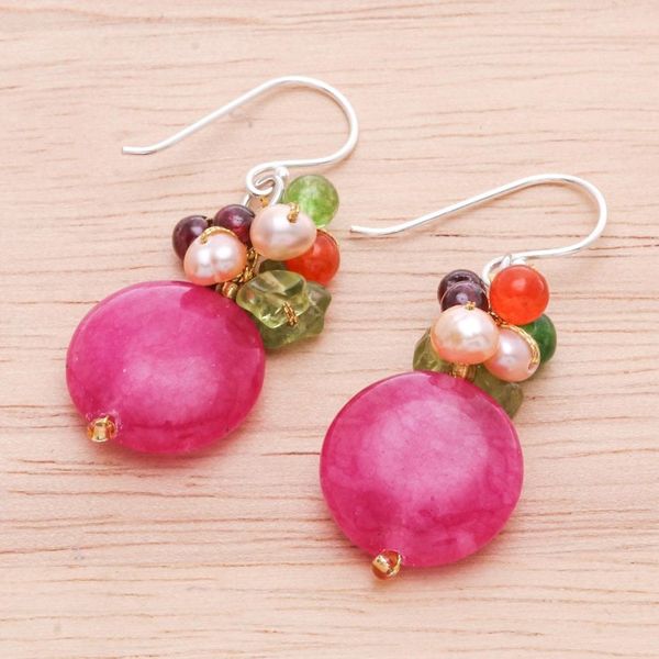 Alternate image for Gemstone Beaded Dangle Earrings Thai Joy