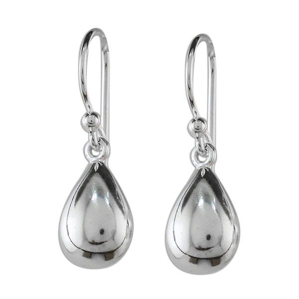 Alternate image for High-Polish Sterling Silver Dangle Earrings from Thailand Reflective Drops