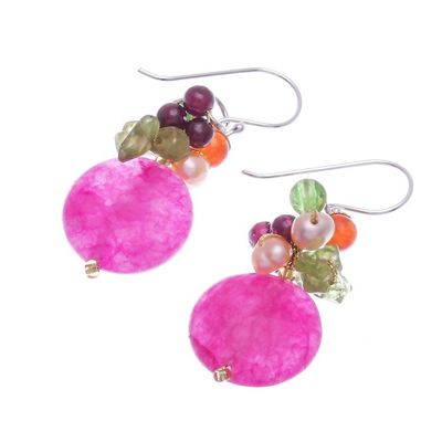 Alternate image for Gemstone Beaded Dangle Earrings Thai Joy