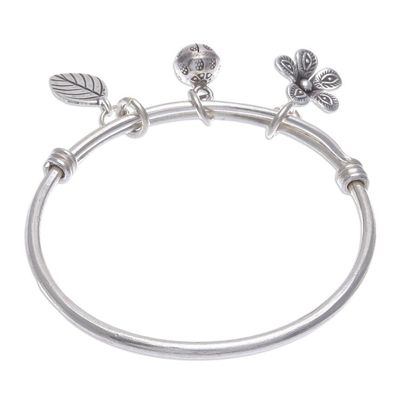 Alternate image for Sterling Silver Garden-Motif Charm Bracelet Garden Sounds