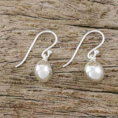 Alternate image for High-Polish Sterling Silver Dangle Earrings from Thailand Reflective Drops
