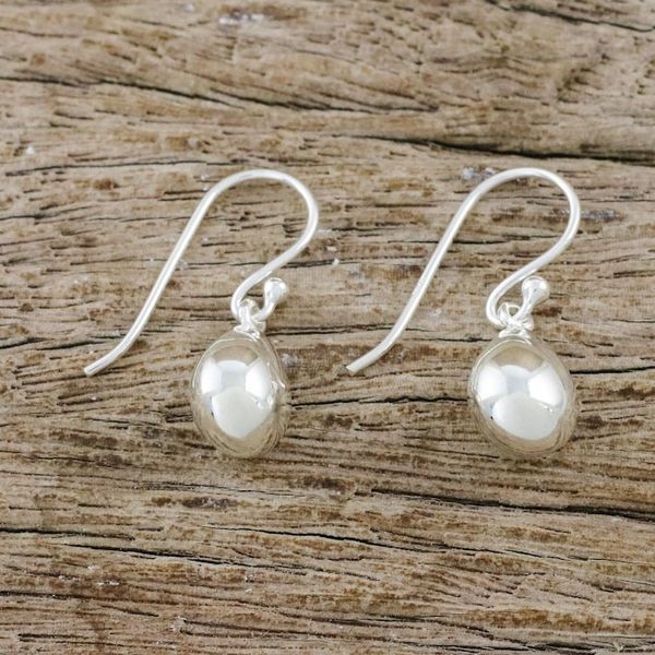 Alternate image for High-Polish Sterling Silver Dangle Earrings from Thailand Reflective Drops