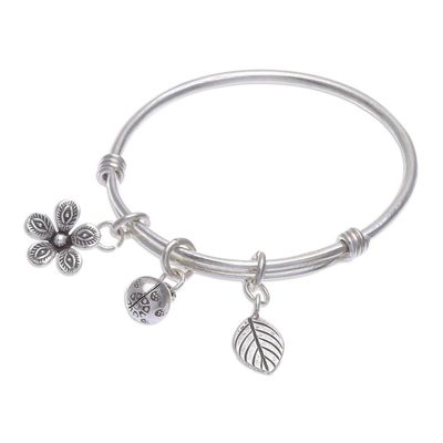 Alternate image for Sterling Silver Garden-Motif Charm Bracelet Garden Sounds