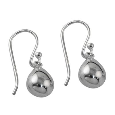 Alternate image for High-Polish Sterling Silver Dangle Earrings from Thailand Reflective Drops