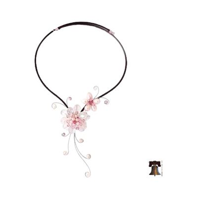 Alternate image for Rose Quartz and Pearl Choker Gorgeous Blossom