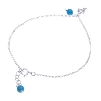 Alternate image for Sterling Silver Dolphin Charm Anklet Dolphin Day