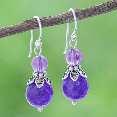 Alternate image for Amethyst and Sterling Silver Dangle Earrings True Violet