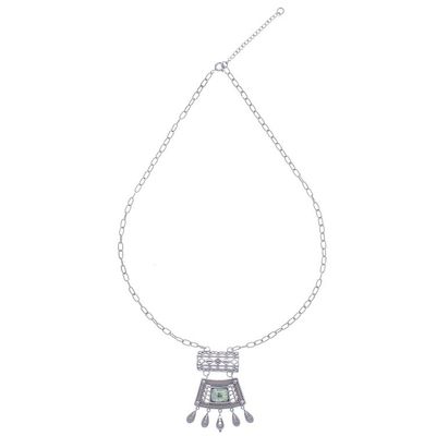 Alternate image for Silver Necklace with Roman Glass Handmade in Thailand Ancient Dance