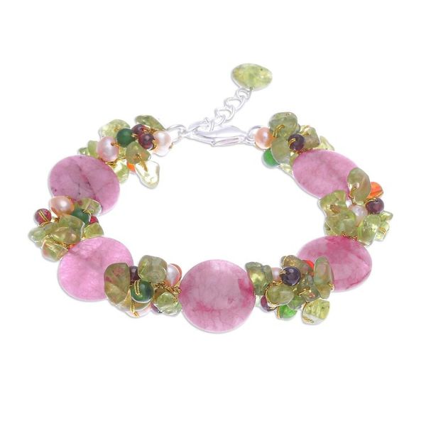 Alternate image for Beaded Quartz Multigem Bracelet Peony Romance