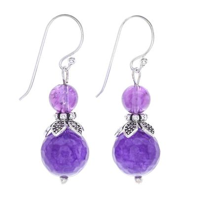 Alternate image for Amethyst and Sterling Silver Dangle Earrings True Violet