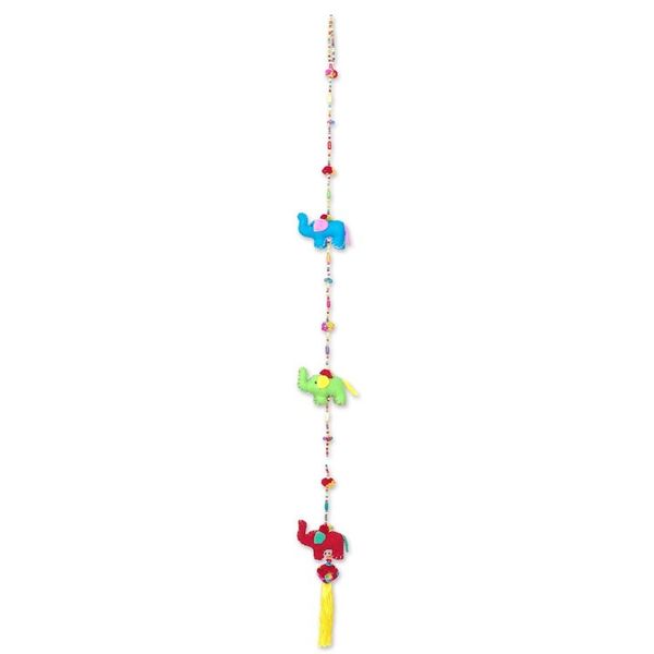Alternate image for Colorful Cotton Elephant Mobile Crafted in Thailand Splendorous Elephants