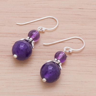 Alternate image for Amethyst and Sterling Silver Dangle Earrings True Violet