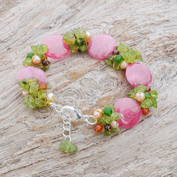 Alternate image for Beaded Quartz Multigem Bracelet Peony Romance