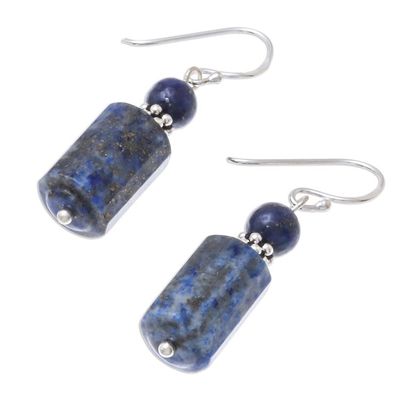 Alternate image for Lapis Lazuli Dangle Earrings from Thailand Blue Marvel