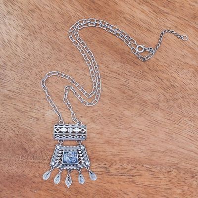 Alternate image for Silver Necklace with Roman Glass Handmade in Thailand Ancient Dance