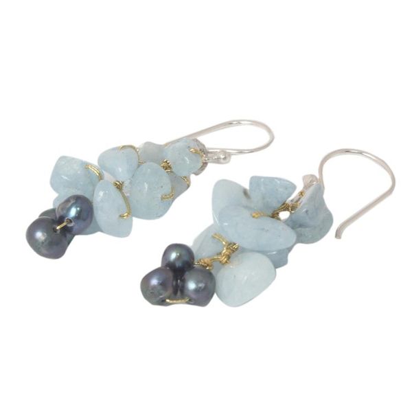 Alternate image for Unique Aquamarine Dangle Earrings Afternoon Sigh
