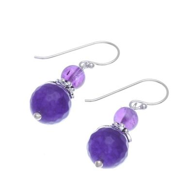 Alternate image for Amethyst and Sterling Silver Dangle Earrings True Violet