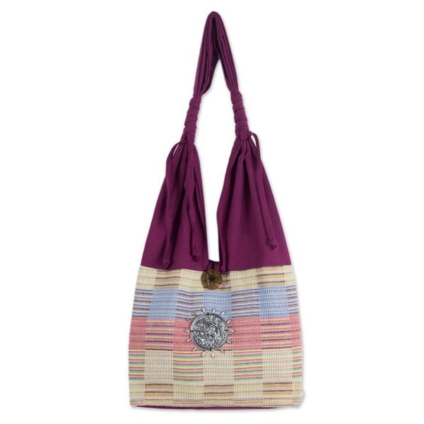 Alternate image for Unique Cotton Shoulder Bag from Thailand Siamese Blush