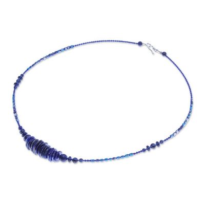 Alternate image for Macrame Lapis Lazuli and Howlite Pendant Necklace Blue Passion