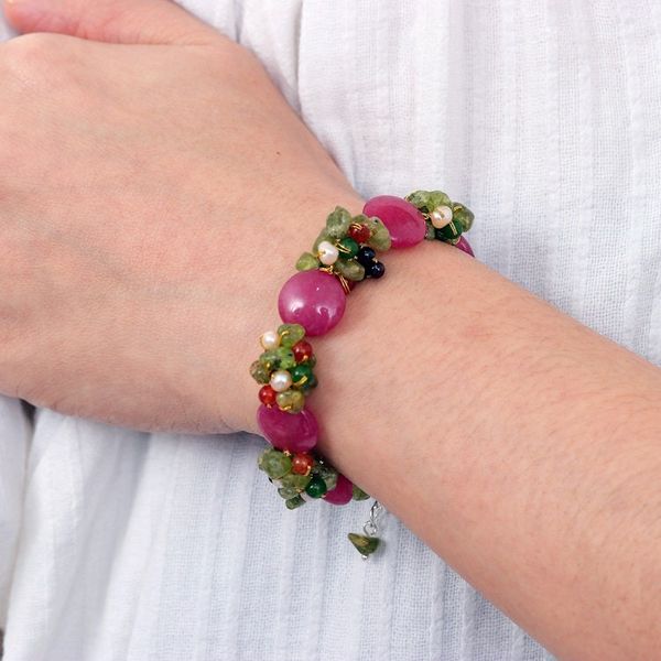 Alternate image for Beaded Quartz Multigem Bracelet Peony Romance