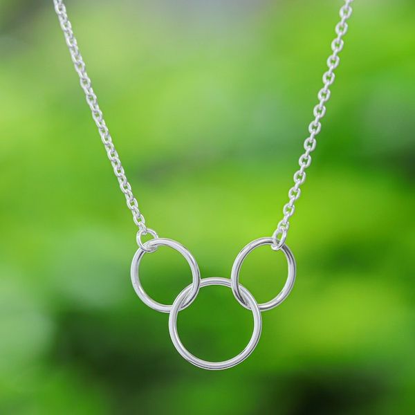 Alternate image for Abstract Sterling Silver Pendant Necklace from Thailand Abstract Friends